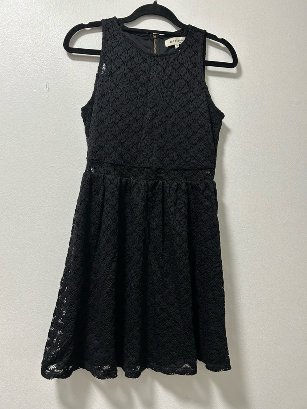 Monterey Girls Black Lace Sleeveless Fit & Flare Dress